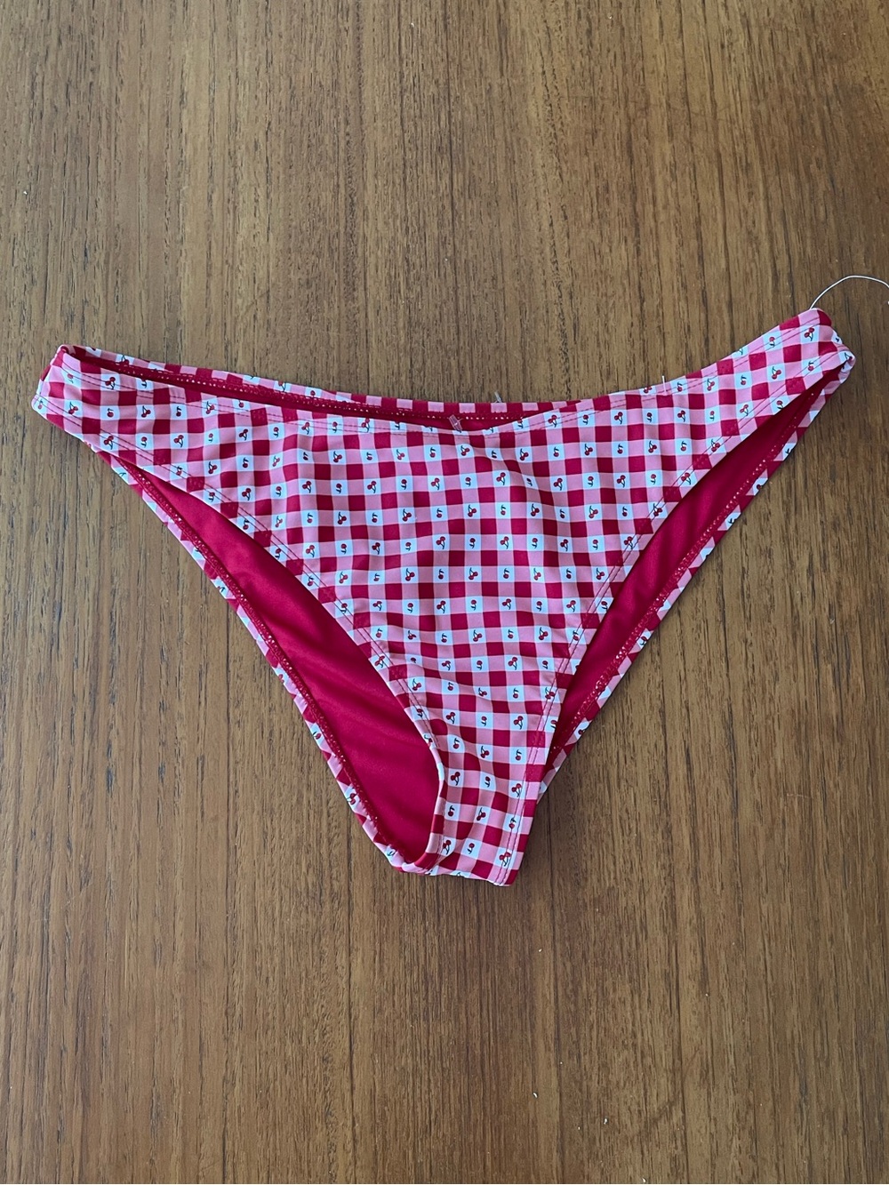Cabana Del Sol Cherry Gingham Bikini Bottoms Size L